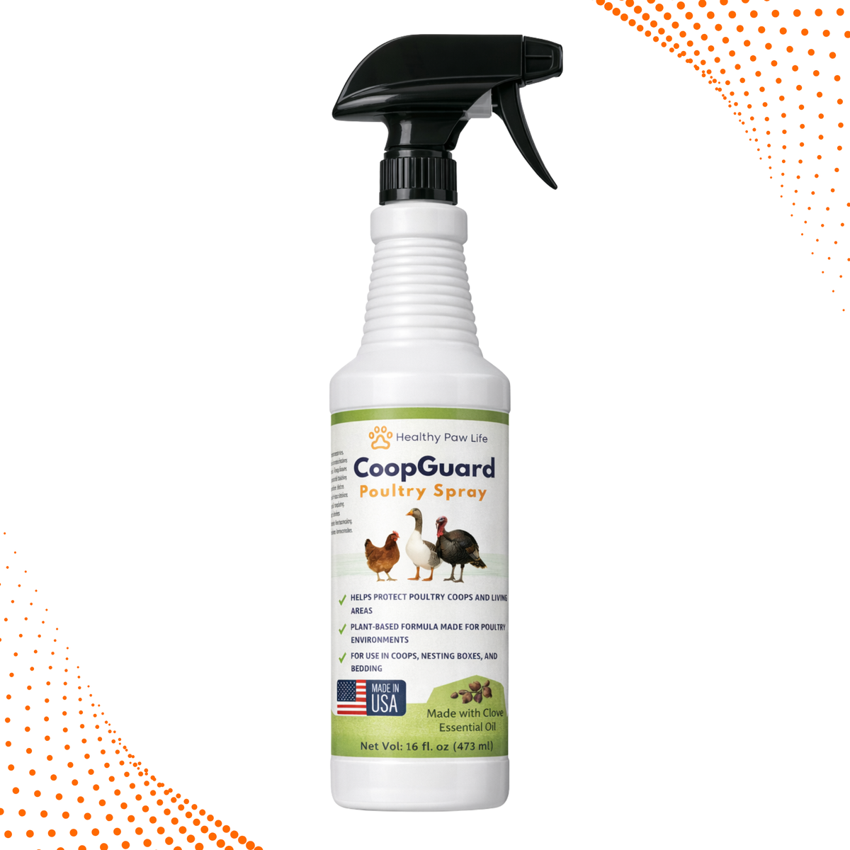 CoopGuard Poultry Spray – Plant-Based Poultry Housing Care for Coops, Nesting Boxes & Bedding – Natural Essential Oils - No Egg Withdrawl-1